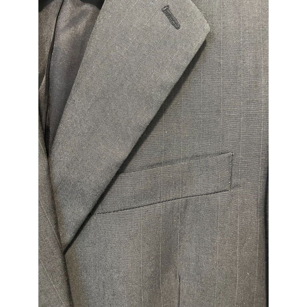 EXPRESS Mens Charcoal Grey Pinstripe Suit Jacket Blazer 2-Button Single Vent